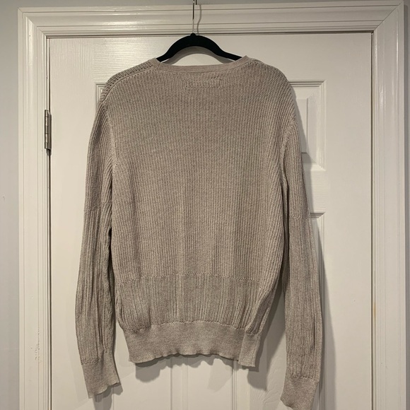 All Saints Beige Metz Long Sleeve Crewneck Sweater - Picture 3 of 4